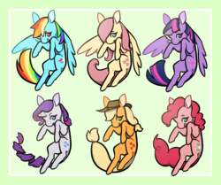 Size: 1246x1040 | Tagged: safe, artist:bebbies, artist:grixxynix, artist:kevuma, artist:the-doodle-queen, applejack, fluttershy, pinkie pie, rainbow dash, rarity, twilight sparkle, alicorn, earth pony, pegasus, pony, unicorn, g4, abstract background, charm, cute, cutie mark, female, looking at you, mane six, mare, smiling, twilight sparkle (alicorn)