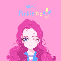 Size: 1024x1024 | Tagged: dead source, safe, artist:vivid_unicorn, pinkie pie, human, g4, female, humanized, one eye closed, solo, wink