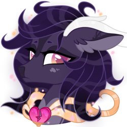 Size: 1000x1000 | Tagged: safe, artist:crystal-tranquility, oc, oc only, oc:heart break, deer pony, original species, bust, male, portrait, simple background, solo, transparent background