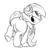 Size: 1529x1589 | Tagged: safe, artist:mulberrytarthorse, oc, oc only, oc:mulberry tart, pony, unicorn, :p, butt, cute, dock, featureless crotch, female, looking back, mare, monochrome, plot, raised leg, raised tail, rear view, silly, simple background, sketch, smiling, solo, tail, the ass was fat, tongue out, underhoof, white background