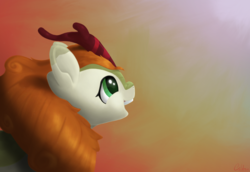 Size: 1670x1148 | Tagged: dead source, safe, artist:coldmix, autumn blaze, kirin, g4, sounds of silence, female, green eyes, happy, open mouth, smiling, solo, wrong eye color