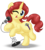 Size: 2820x3145 | Tagged: safe, alternate version, artist:aleximusprime, oc, oc only, oc:eilemonty, pony, unicorn, cute, dancing, eilemonty, female, freckles, high res, microphone, one eye closed, ponysona, solo, standing, standing on one leg, unicorn oc, wink