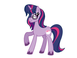 Size: 1600x1200 | Tagged: safe, edit, twilight sparkle, pony, g4, female, glasses, recolor, simple background, solo, transparent background