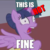 Size: 600x600 | Tagged: safe, edit, edited screencap, screencap, twilight sparkle, alicorn, pony, a royal problem, g4, my little pony: friendship is magic, ballerina, caption, cropped, female, image macro, impact font, meme, solo, subverted meme, text, this is fine, tutu, twilarina, twilight sparkle (alicorn)