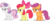 Size: 9287x3977 | Tagged: safe, artist:tomfraggle, apple bloom, scootaloo, sweetie belle, earth pony, pony, g4, cutie mark crusaders, female, filly, lidded eyes, simple background, smiling, spread wings, transparent background, vector, wings