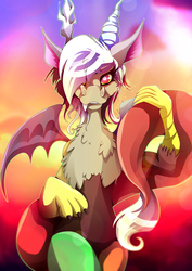 Size: 1358x1920 | Tagged: safe, artist:rariedash, discord, draconequus, g4, eris, female, looking at you, rule 63, solo