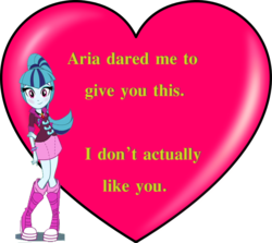 Size: 999x890 | Tagged: safe, edit, edited screencap, screencap, sonata dusk, equestria girls, g4, my little pony equestria girls: rainbow rocks, blatant lies, blushing, dare, heart, holiday, implied aria blaze, lasty's hearts, op is a duck, op is trying to start shit, simple background, transparent background, valentine, valentine's day