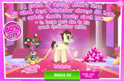 Size: 1036x681 | Tagged: safe, gameloft, gizmo, earth pony, pony, g4, advertisement, costs real money, gem, introduction card, male, sale, stallion