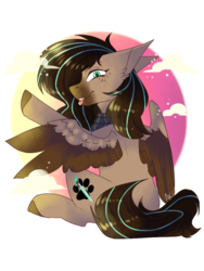 Size: 768x1024 | Tagged: safe, artist:akiiichaos, oc, oc only, oc:mint, pegasus, pony, female, mare, solo, two toned wings