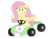 Size: 2048x1536 | Tagged: safe, artist:summer-cascades, fluttershy, pegasus, pony, g4, female, go kart, hoof hold, mare, mario kart, simple background, solo, spread wings, transparent background, vector, video game crossover, wings, worried