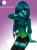 Size: 699x950 | Tagged: safe, artist:nekojackun, artist:twilite-sparkleplz, queen chrysalis, human, equestria girls, g4, clothes, cute, cutealis, equestria girls-ified, eye clipping through hair, eyeshadow, female, gradient background, humanized, makeup, miniskirt, patreon, patreon logo, shirt, side slit, skirt, solo, younger, zettai ryouiki