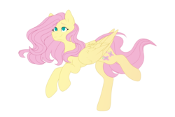 Size: 6000x4000 | Tagged: safe, artist:ev04ka, fluttershy, pegasus, pony, rcf community, g4, female, folded wings, looking up, mare, running, simple background, smiling, solo, transparent background, wings