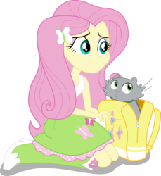 Size: 5000x5452 | Tagged: safe, artist:twilirity, fluttershy, cat, equestria girls, g4, my little pony equestria girls: friendship games, absurd resolution, backpack, clothes, female, simple background, sleeveless, solo, tank top, transparent background, vector