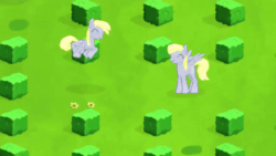 Size: 600x338 | Tagged: safe, gameloft, derpy hooves, pegasus, pony, g4, animated, bouncing, cute, female, game, gameloft shenanigans, gif, mare, self ponidox
