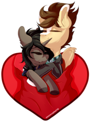 Size: 2056x2768 | Tagged: safe, artist:meowcephei, oc, oc only, oc:ivy, oc:skittle, pony, commission, duo, heart, hearts and hooves day, high res, holiday, simple background, skivy, transparent background, valentine's day, ych result