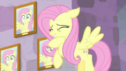 Size: 480x270 | Tagged: safe, screencap, fluttershy, pegasus, pony, g4, teacher of the month (episode), spoiler:interseason shorts, animated, cute, eyes closed, female, floppy ears, gif, giggling, mare, shyabetes, solo