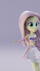 Size: 608x1080 | Tagged: dead source, safe, artist:efk-san, fluttershy, equestria girls, 3d, :d, animated, anime, armpits, belly button, blowing a kiss, clothes, cursed, cursed image, cute, dab, dancing, derail in the comments, evening gloves, eyeshadow, female, fingerless gloves, gloves, gradient background, gray background, hit or miss, lidded eyes, long gloves, looking at you, makeup, meme, midriff, open mouth, simple background, singing, smiling, solo, sound, tanktop, tiktok, webm