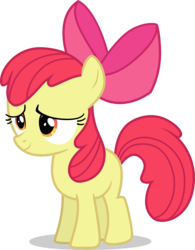 Size: 3074x3931 | Tagged: safe, alternate version, artist:tomfraggle, apple bloom, earth pony, pony, g4, female, filly, high res, lidded eyes, simple background, smiling, solo, transparent background