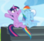 Size: 506x479 | Tagged: safe, screencap, rainbow dash, twilight sparkle, alicorn, pegasus, pony, g4, my little pony: friendship is magic, top bolt, bleachers, cheering, cropped, cute, dashabetes, duo, eyes closed, female, mare, open mouth, raised hoof, sitting, twiabetes, twilight sparkle (alicorn)