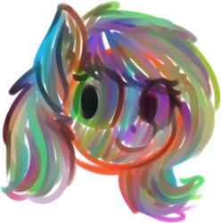 Size: 296x298 | Tagged: safe, artist:smoldix, oc, oc only, oc:filly anon, pony, colorful, ear fluff, female, filly, head, looking at you, simple background, smiling, white background