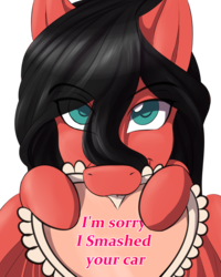 Size: 1200x1500 | Tagged: safe, artist:swiftriff, edit, oc, oc only, oc:swiftriff, pegasus, pony, car, card, heart, hearts and hooves day, holiday, male, red and black oc, solo, stallion, valentine's day