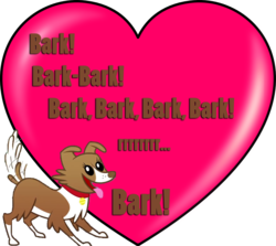 Size: 999x890 | Tagged: safe, winona, dog, g4, barking, heart, holiday, lasty's hearts, simple background, tail wag, tongue out, transparent background, valentine, valentine's day