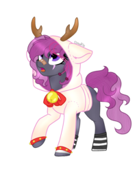 Size: 900x1125 | Tagged: safe, artist:seaswirlsyt, oc, oc only, oc:leilia space, pony, bandaid, bandaid on nose, clothes, female, hoodie, mare, simple background, solo, transparent background
