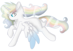 Size: 358x250 | Tagged: safe, artist:crystalraimbow, oc, oc only, oc:white rainbow, alicorn, pony, female, mare, simple background, solo, transparent background, two toned wings
