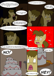 Size: 2480x3508 | Tagged: safe, oc, oc only, oc:chocolate chips, pony, comic:heart of creation, cake, comic, food, high res, male, solo