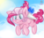 Size: 1171x1005 | Tagged: safe, artist:rainbow eevee, pinkie pie, earth pony, pony, g4, cloud, cute, diapinkes, female, flying, goggles, happy, helmet, jetpack, lens flare, looking down, mare, open mouth, sky, smiling, solo, sun, visor, windswept mane