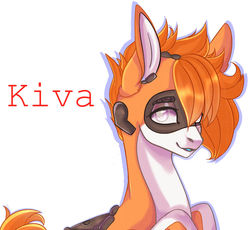 Size: 1024x943 | Tagged: safe, artist:velirenrey, oc, oc only, oc:kiva, pony, robot, robot pony, bust, female, lidded eyes, mare, portrait, simple background, solo, white background