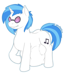 Size: 2200x2500 | Tagged: safe, artist:red note, dj pon-3, vinyl scratch, pony, unicorn, g4, abdominal bulge, belly, belly bumps, butt, female, fetish, high res, impossibly large belly, plot, simple background, transparent background, vinyl pred, vore