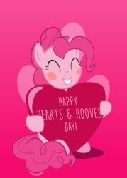Size: 4587x6398 | Tagged: safe, artist:ace play, pinkie pie, pony, g4, ^^, absurd resolution, blushing, cute, diapinkes, eyes closed, female, grin, heart, hearts and hooves day, pink, smiling, solo, vector