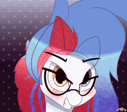Size: 1753x1539 | Tagged: safe, artist:n0nnny, oc, oc only, oc:beatbreaker, pegasus, pony, g4, animated, blushing, commission, cute, frame by frame, gif, glasses, headbang, heterochromia, looking at you, male, silly, silly face, silly pony, solo, tongue out