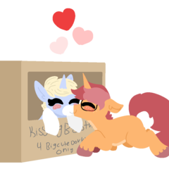 Size: 940x980 | Tagged: safe, artist:nootaz, oc, oc only, oc:game guard, oc:nootaz, pony, duo, female, kissing booth, male, ship:gametaz, straight