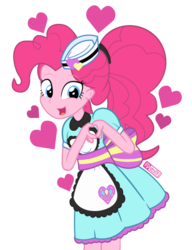 Size: 750x975 | Tagged: safe, artist:dm29, pinkie pie, coinky-dink world, eqg summertime shorts, equestria girls, g4, cute, diapinkes, heart hands, holiday, server pinkie pie, simple background, transparent background, valentine's day