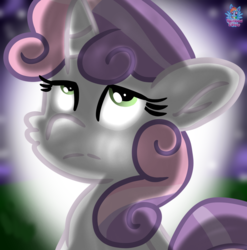 Size: 1179x1191 | Tagged: safe, artist:rainbow eevee, sweetie belle, pony, g4, exhausted, female, light, looking, night, shadows, solo, stars