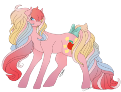 Size: 1024x775 | Tagged: safe, artist:dreamilil, caramel crunch, daddy meadowsweet, g1, my little pony tales, bow, fusion, tail bow