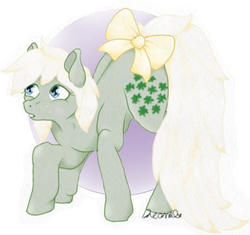 Size: 370x348 | Tagged: safe, artist:dreamilil, minty (g1), pony, g1, bow, female, solo, tail bow