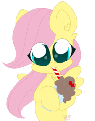 Size: 2991x3810 | Tagged: safe, artist:kittyrosie, fluttershy, pegasus, pony, g4, cute, female, high res, mare, milkshake, shyabetes, simple background, solo, straw, transparent background