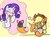 Size: 2048x1508 | Tagged: safe, artist:noupu, applejack, rarity, earth pony, pony, unicorn, g4, applejack's hat, blushing, cowboy hat, cute, daaaaaaaaaaaw, female, hat, heart, holiday, jackabetes, lesbian, mare, open mouth, raribetes, ship:rarijack, shipping, valentine's day