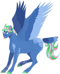 Size: 947x1157 | Tagged: safe, artist:bijutsuyoukai, oc, oc only, pegasus, pony, female, mare, offspring, parent:blossomforth, parent:north star, simple background, solo, tail feathers, tongue out, transparent background