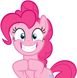 Size: 8944x9000 | Tagged: safe, artist:famousmari5, pinkie pie, earth pony, pony, g4, rock solid friendship, absurd resolution, cute, diapinkes, female, looking at you, mare, simple background, smiling, solo, transparent background, vector