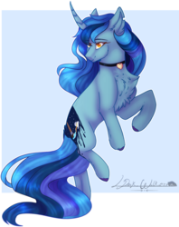 Size: 1476x1863 | Tagged: safe, artist:sora-choi, oc, oc only, oc:sunmoon, pony, unicorn, chest fluff, female, mare, solo