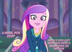 Size: 1050x768 | Tagged: safe, artist:snakeythingy, edit, dean cadance, princess cadance, equestria girls, g4, my little pony equestria girls: friendship games, bronybait, dialogue, looking at you, photomanipulation, stupid sexy dean cadance, stupid sexy princess cadance