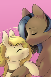 Size: 4000x6000 | Tagged: safe, artist:ev04kaa, oc, oc only, pony, rcf community, bust, eyes closed, facing each other, happy, holiday, looking at each other, portrait, profile, sidemouth, smiling, valentine's day