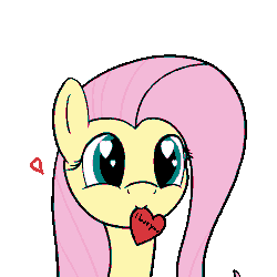 Size: 1000x1000 | Tagged: safe, artist:czu, fluttershy, pony, g4, animated, cute, female, gif, heart eyes, hearts and hooves day, love, shyabetes, solo, wingding eyes