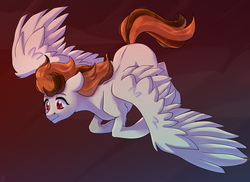 Size: 2845x2070 | Tagged: safe, artist:tigra0118, oc, oc only, pegasus, pony, art, female, flying, high res, solo
