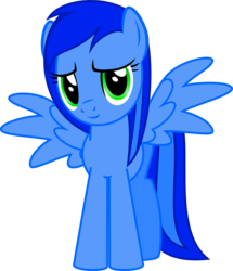 Size: 987x1146 | Tagged: safe, artist:chipmagnum, oc, oc only, pegasus, pony, g4, female, looking at you, mare, simple background, solo, spread wings, transparent background, vector, wings