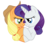 Size: 2000x2000 | Tagged: safe, artist:tersisa, applejack, rarity, earth pony, pony, unicorn, g4, applejack's hat, cowboy hat, cute, daaaaaaaaaaaw, female, freckles, hat, high res, jackabetes, lesbian, looking at each other, love, raribetes, ship:rarijack, shipping, simple background, smiling, transparent background